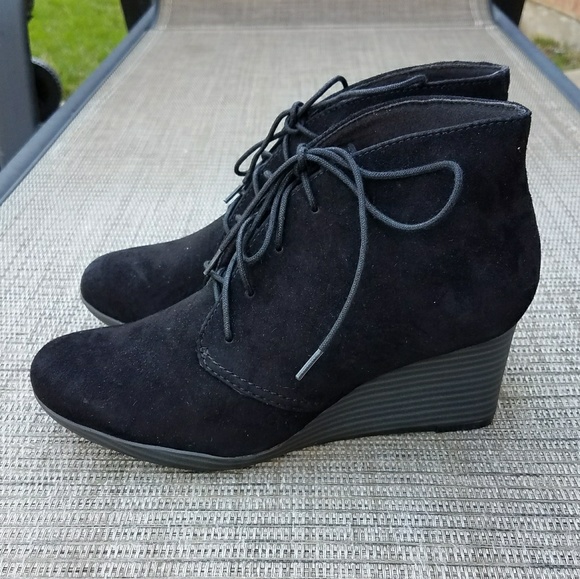 clarks wedge suede ankle boots